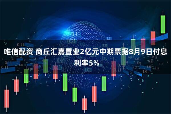 唯信配资 商丘汇嘉置业2亿元中期票据8月9日付息 利率5%